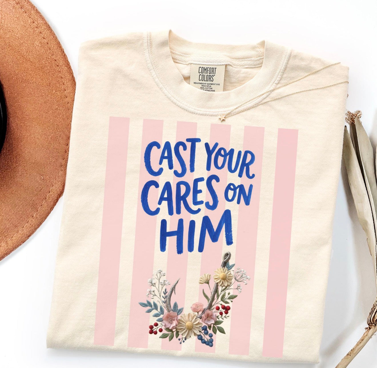 Cast all your cares Comfort Color (ivory)