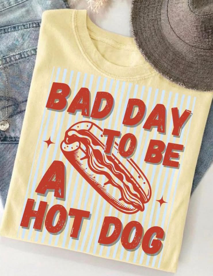 A Hot Dog Comfort Color Tee (Butter)