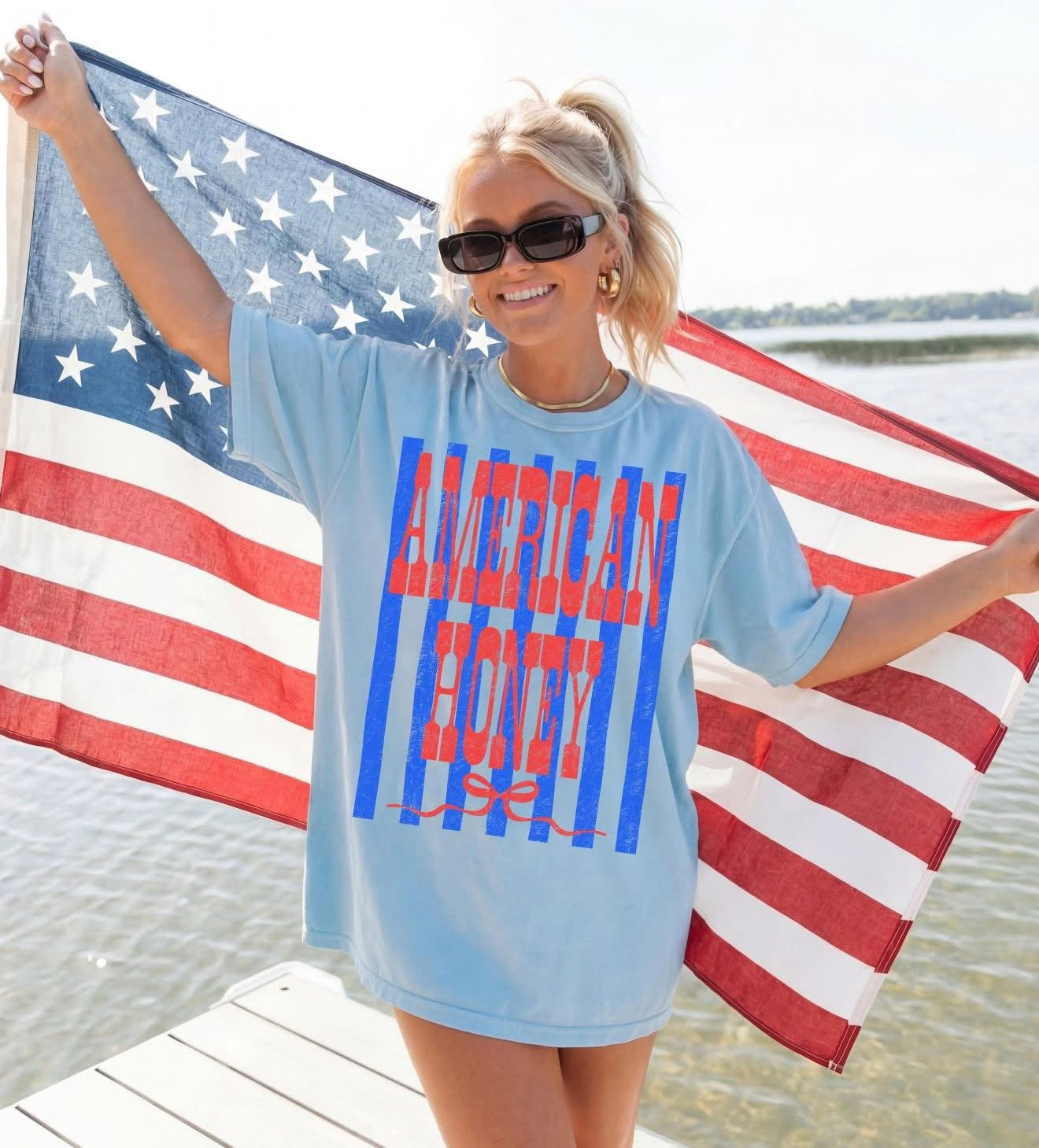American Honey Comfort Color Tee (Chambray)