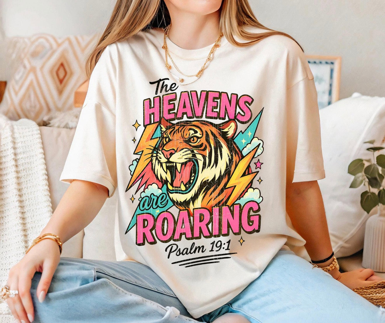 The Heavens are Roaring Comfort Color Tee (ivory)