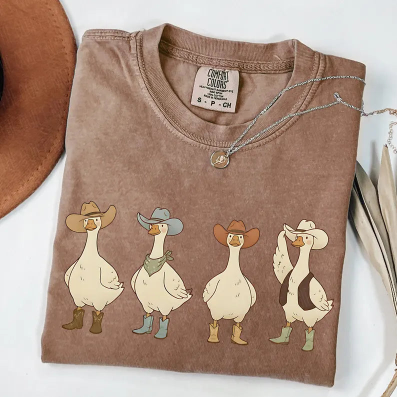 Western goose tee (comfort color espresso)