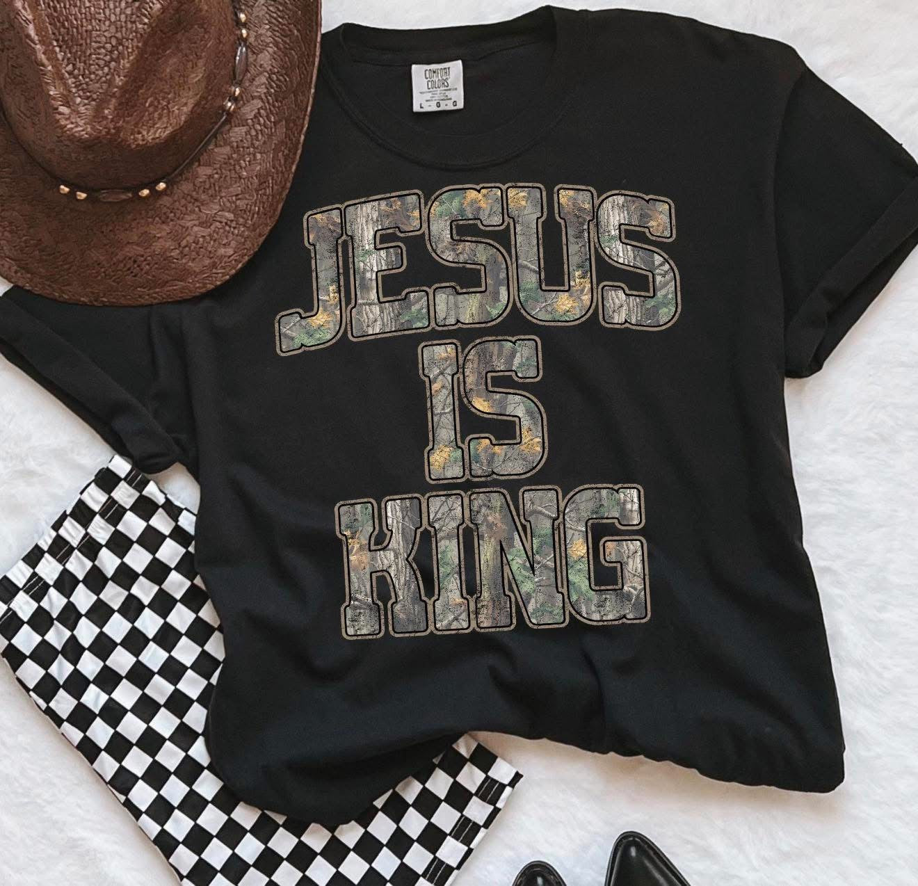 Jesus Is King Comfort Color Tee (black)