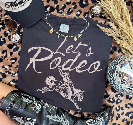 Let's Rodeo Comfort Color Tee (pepper)