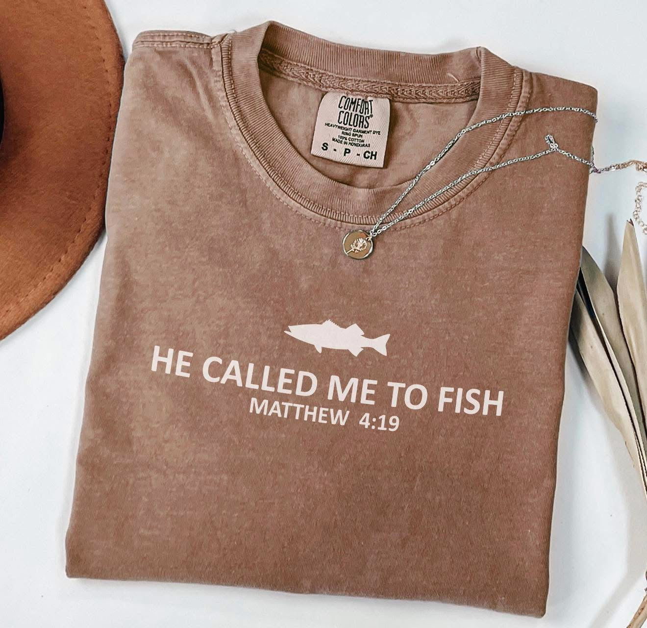 Called me to fish Comfort Color Tee (espresso)