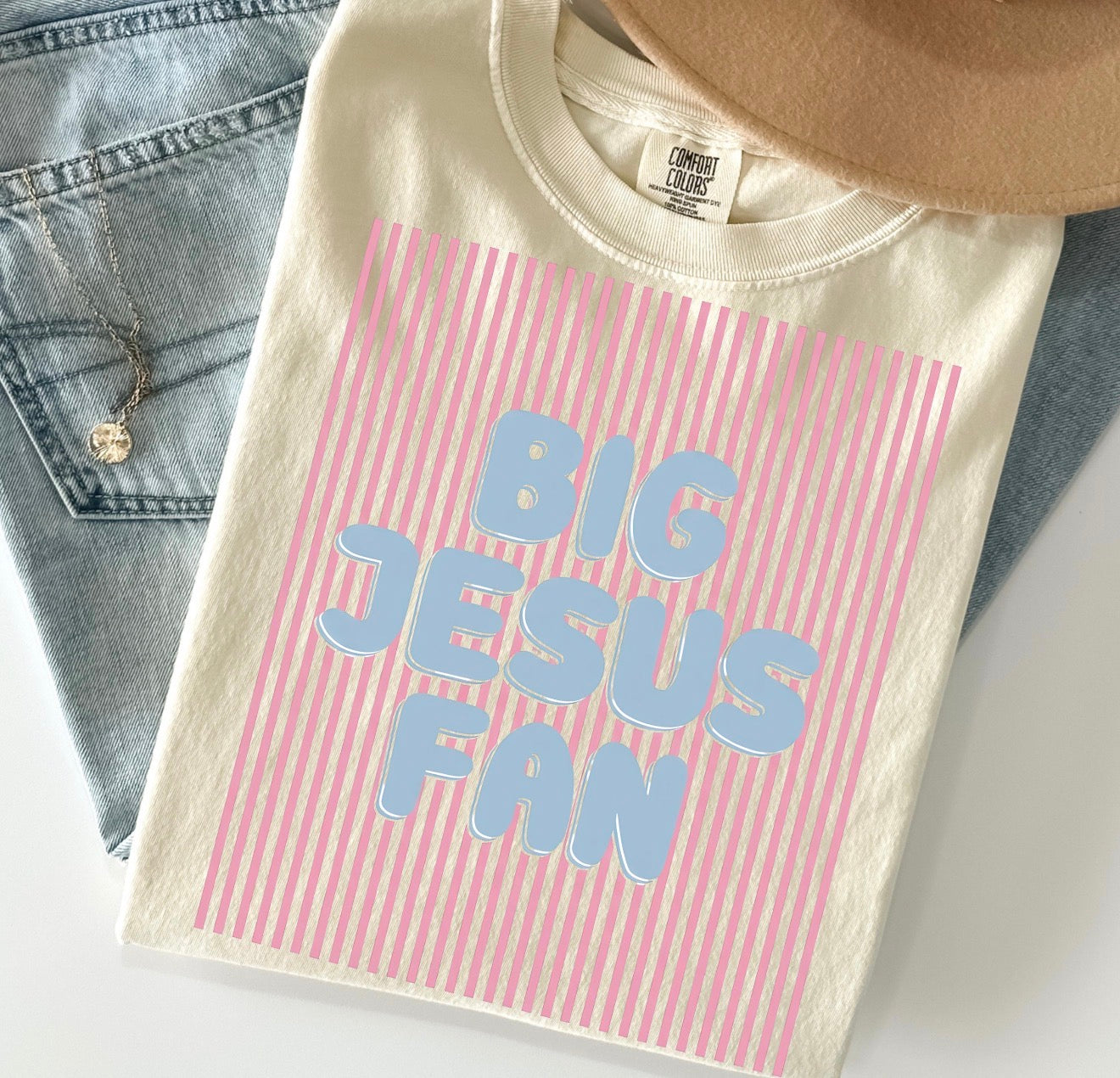 Big Jesus Fan Comfort Color (ivory)