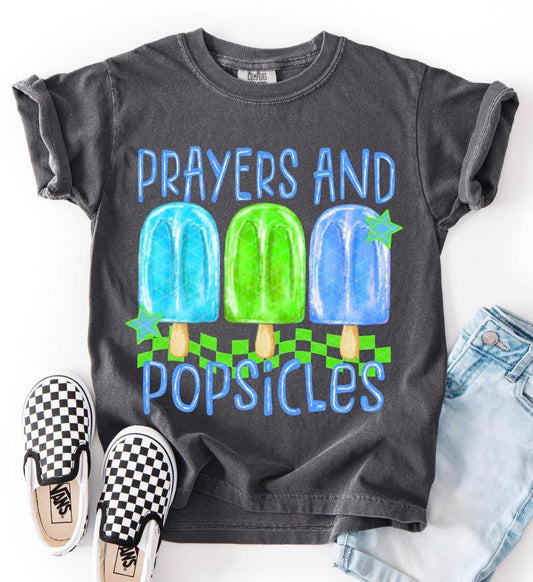Prayers & Popsicles Comfort Color Tee (Pepper)