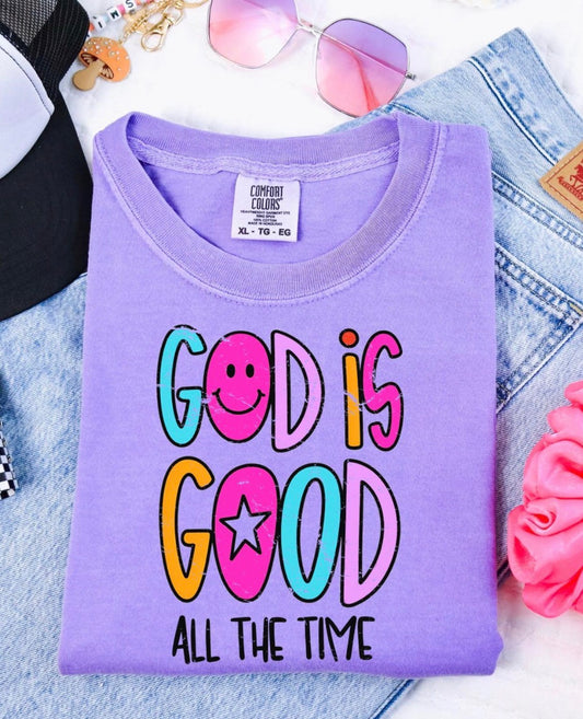 God is Good Comfort Color Tee (Violet)