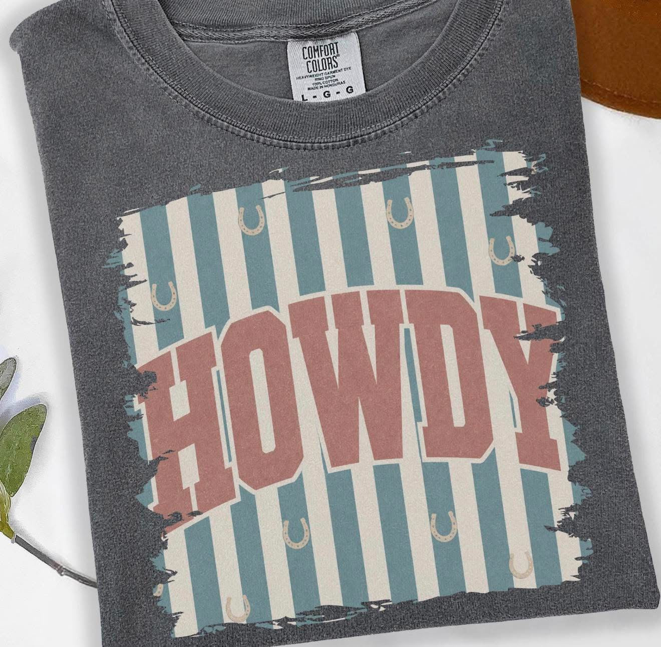Howdy Comfort Color Tee (Pepper)