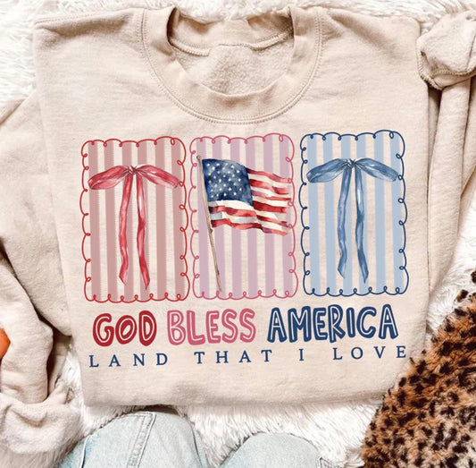 God Bless America Comfort Color Crew (ivory)