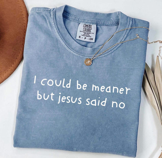 I could be meaner (comfort color washed denim)